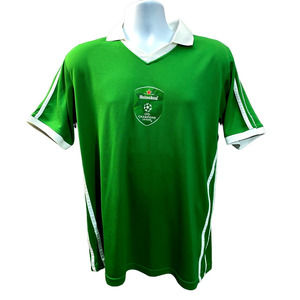 Heineken UEFA League Polo Shirt Mens Size Large Green Short Sleeve
